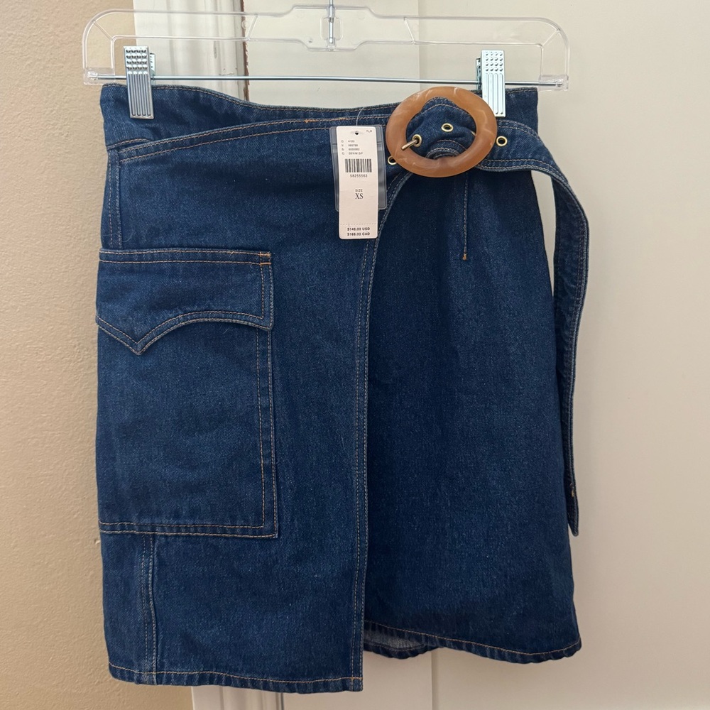 NWT Anthropologie Amata Apparel Mari Slim Denim Mini Skirt